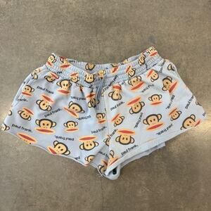 Vintage Y2K Paul Frank Monkey Drawstring Soft Blue Lounge Sweat Short Womens XL